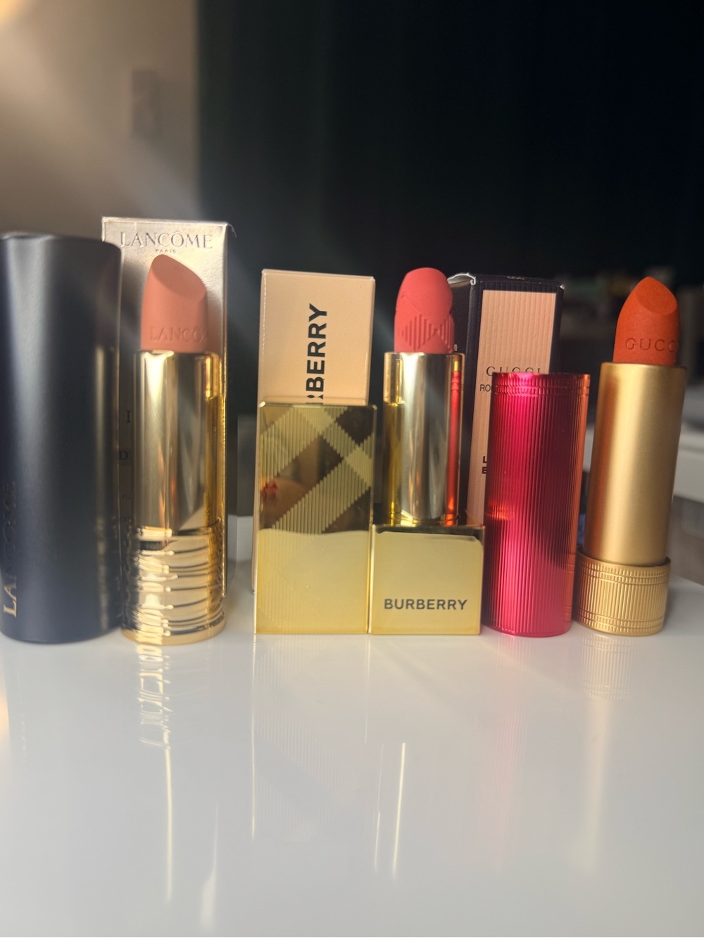 Burberry Gucci lancome Lipstick Set - Coral & Peach Shades
